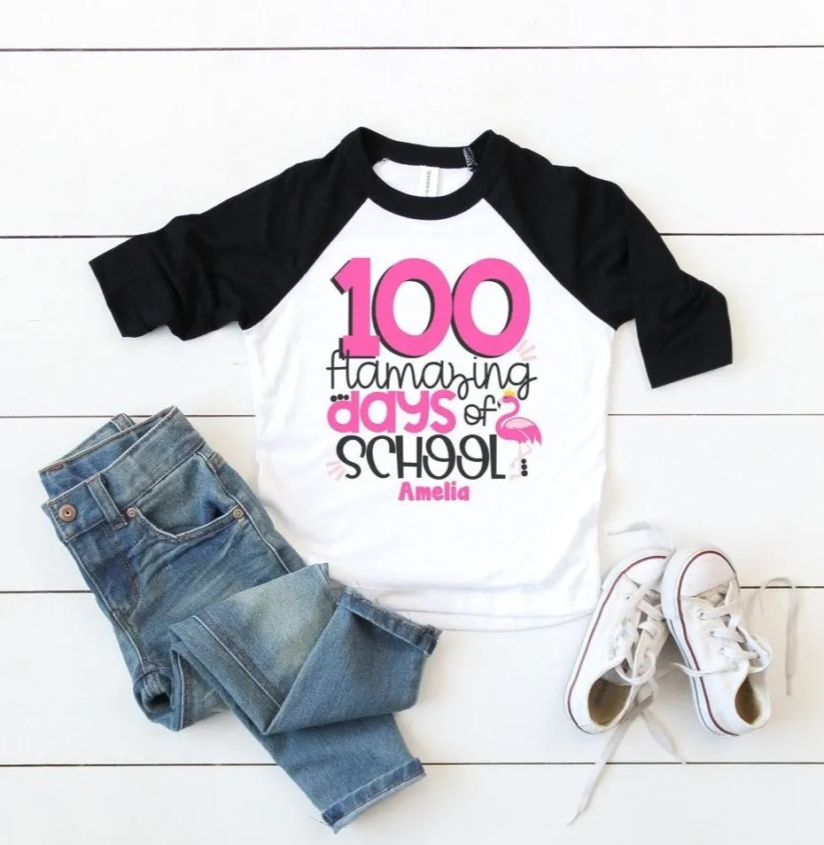 100 days of School Shirt Flamingo