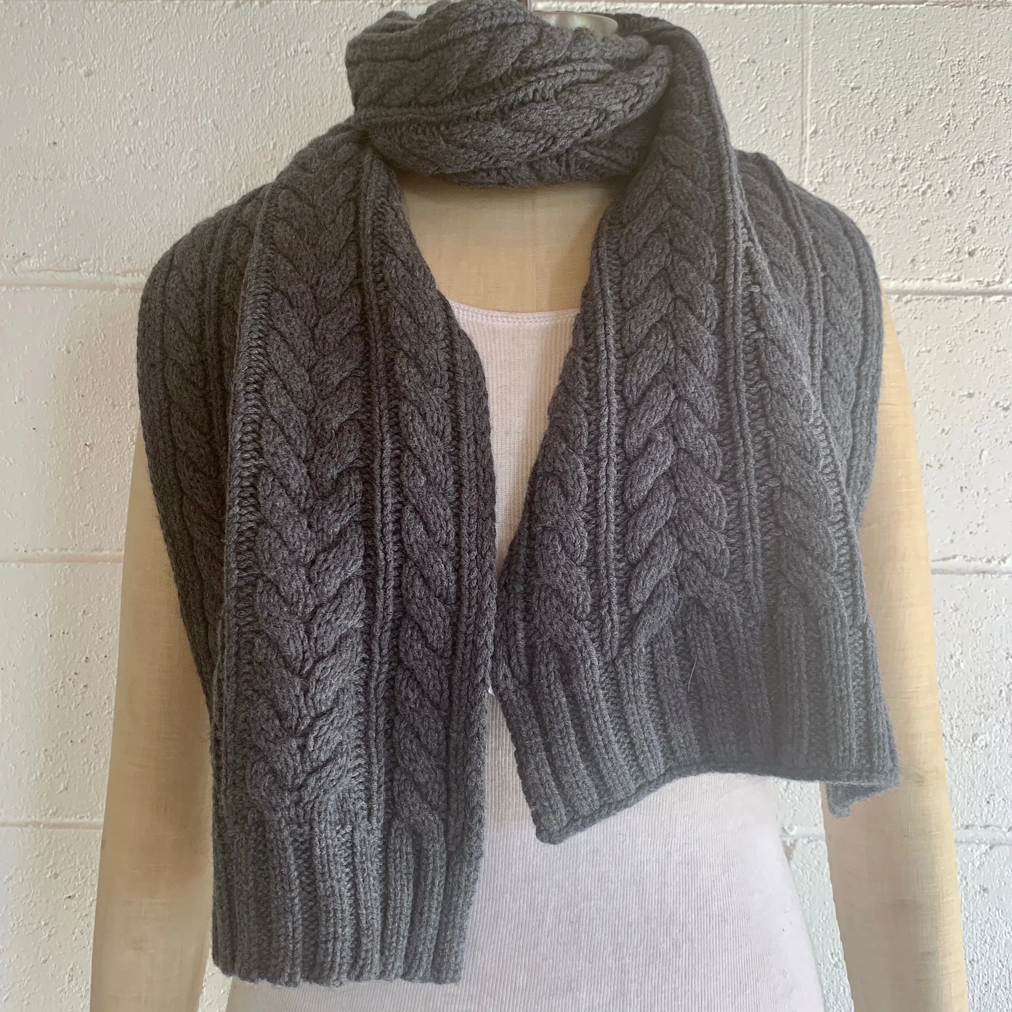 Absolutely.  I'M in!  100% Pure Merino Wool Jumbo Cable Knit Scarf, Pressed Metal Grey