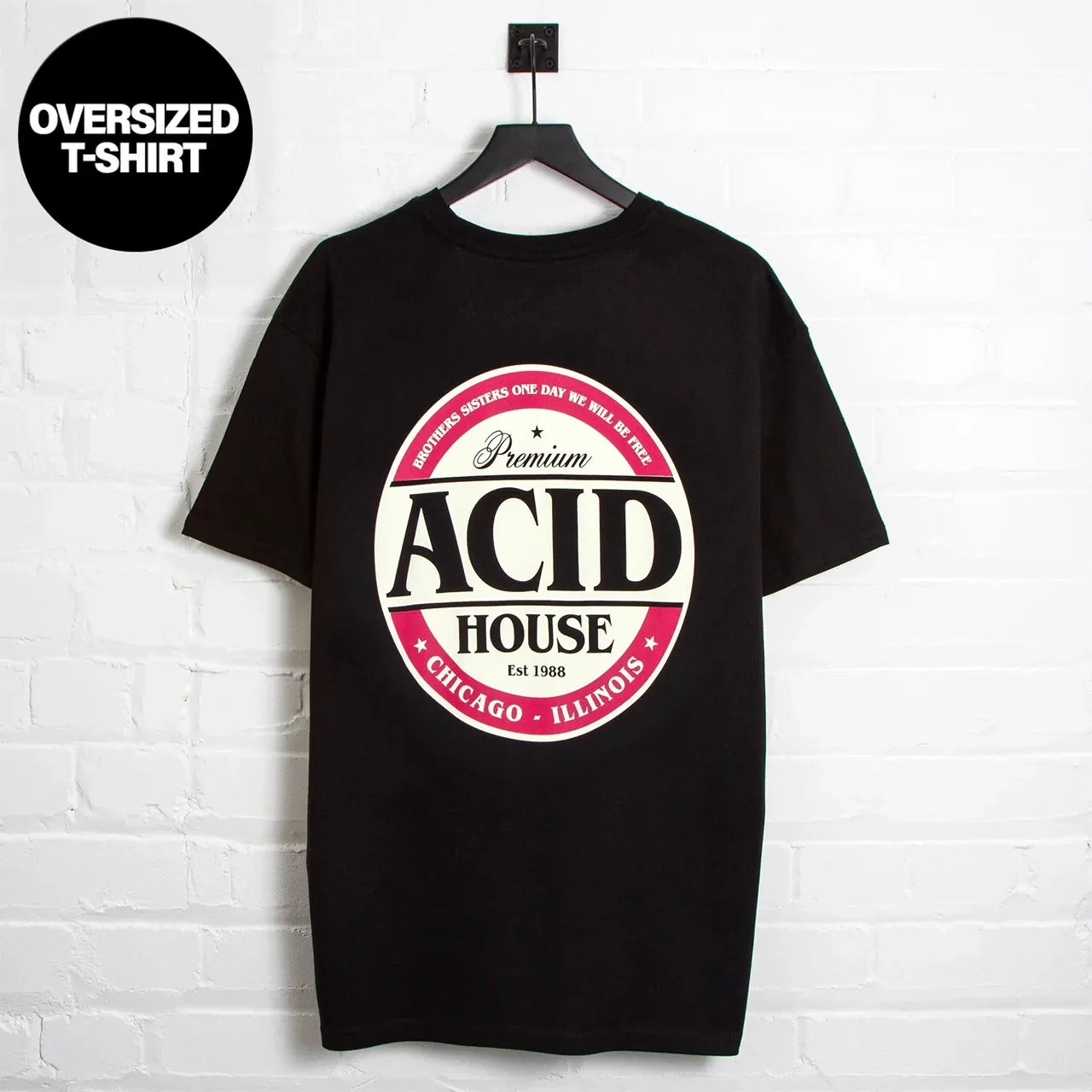 Acid House Premium Back Print - Tshirt - Black