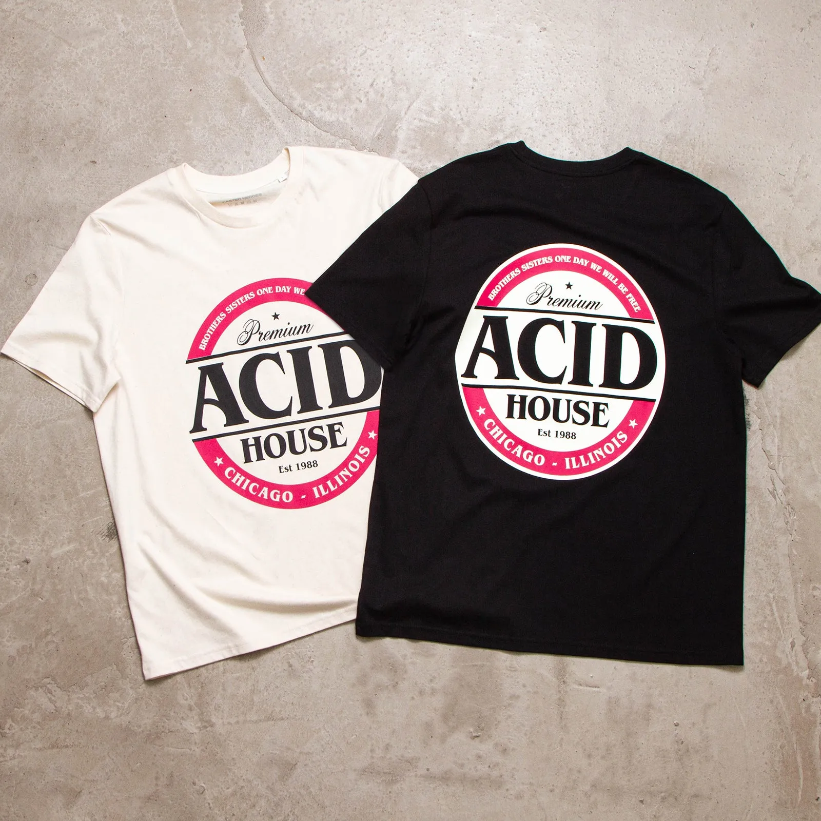 Acid House Premium Back Print - Tshirt - Black