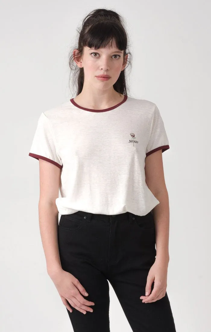 Afends Womens Frankie - Hemp Standard Fit Ringer Tee