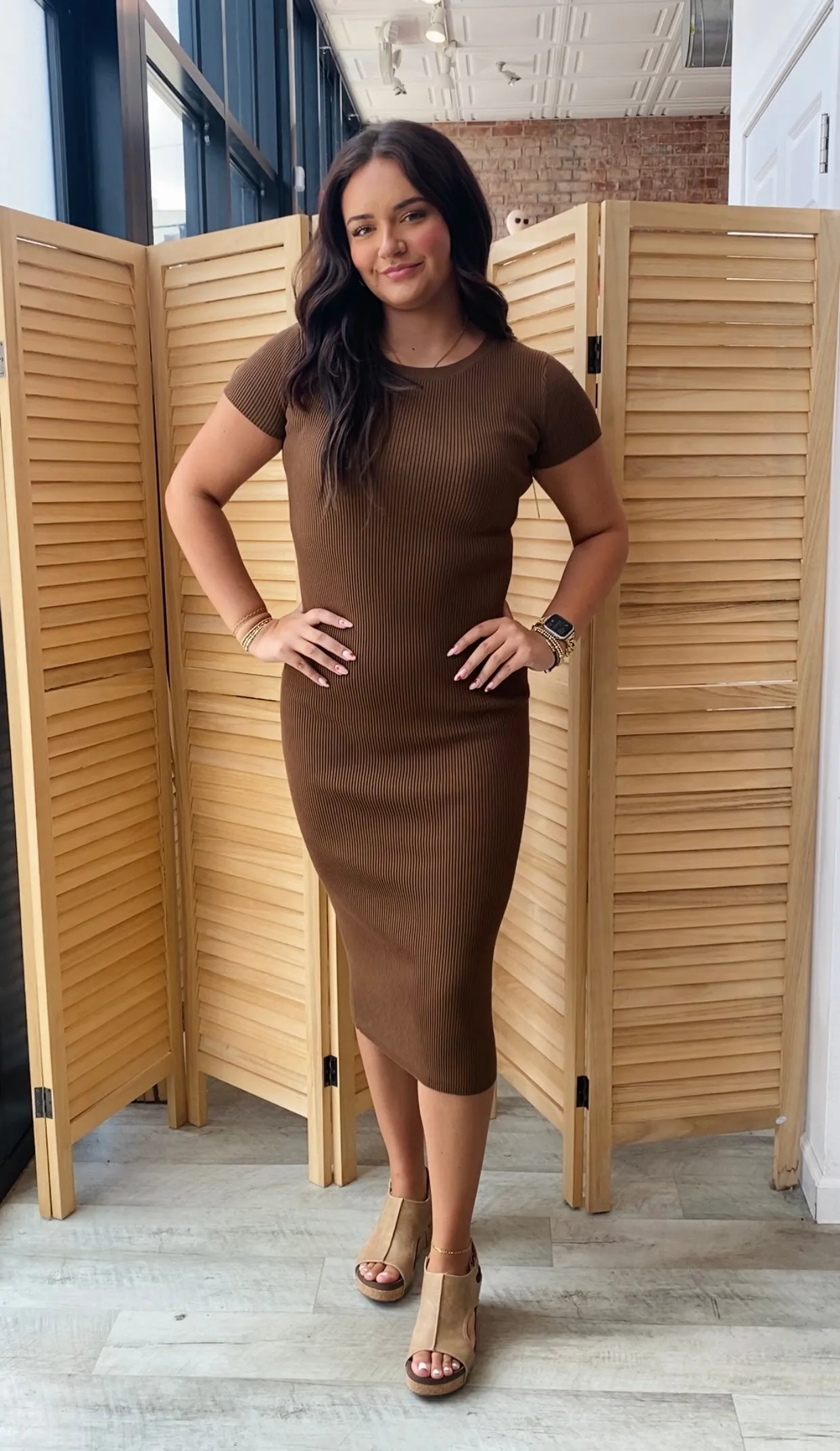 Attention Catcher Bodycon Dress | Chocolate