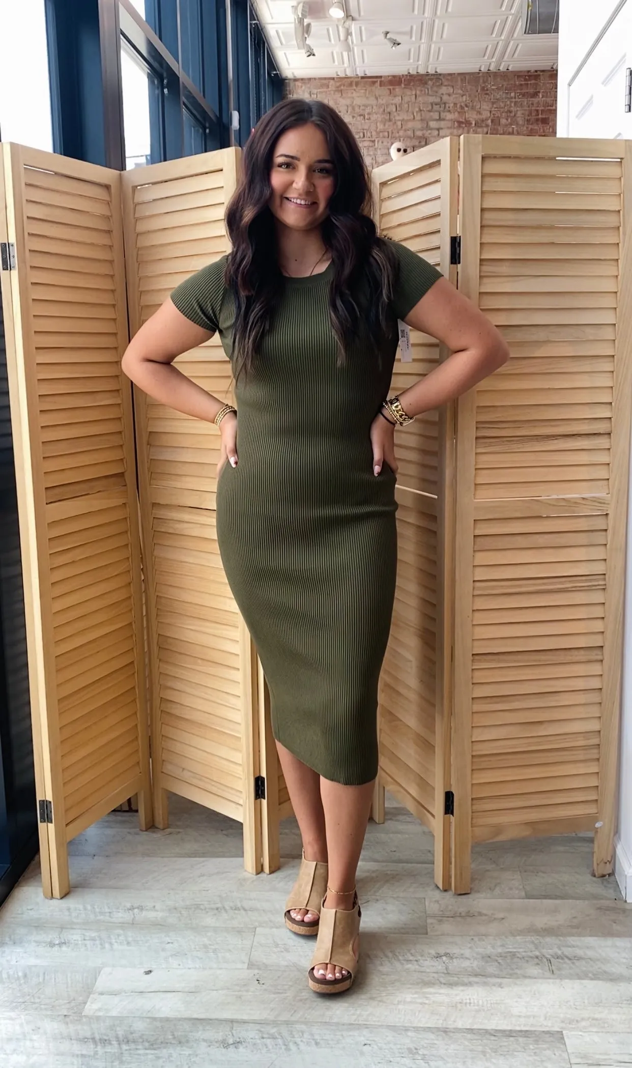 Attention Catcher Bodycon Dress | Olive