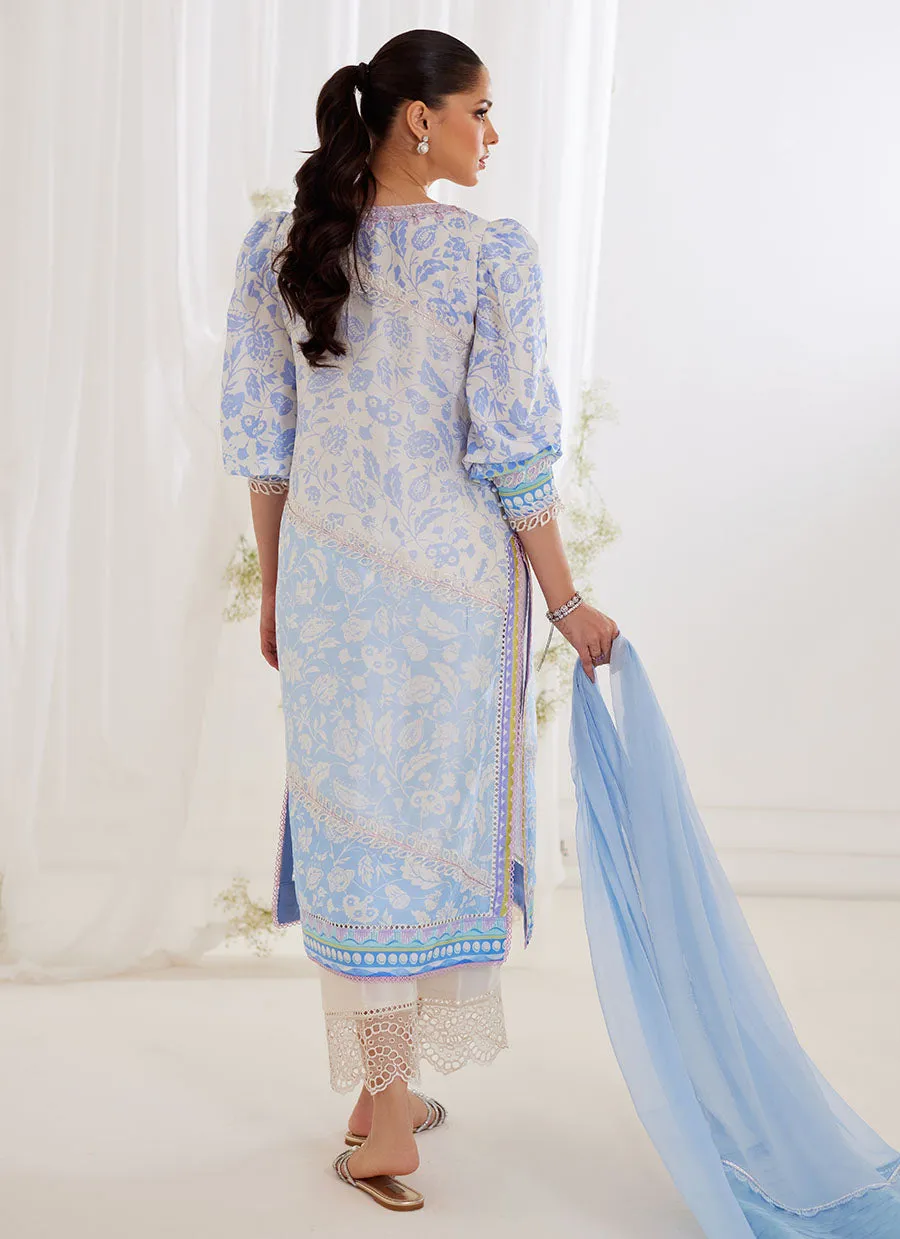 Aurelia Ice Blue Shirt And Dupatta