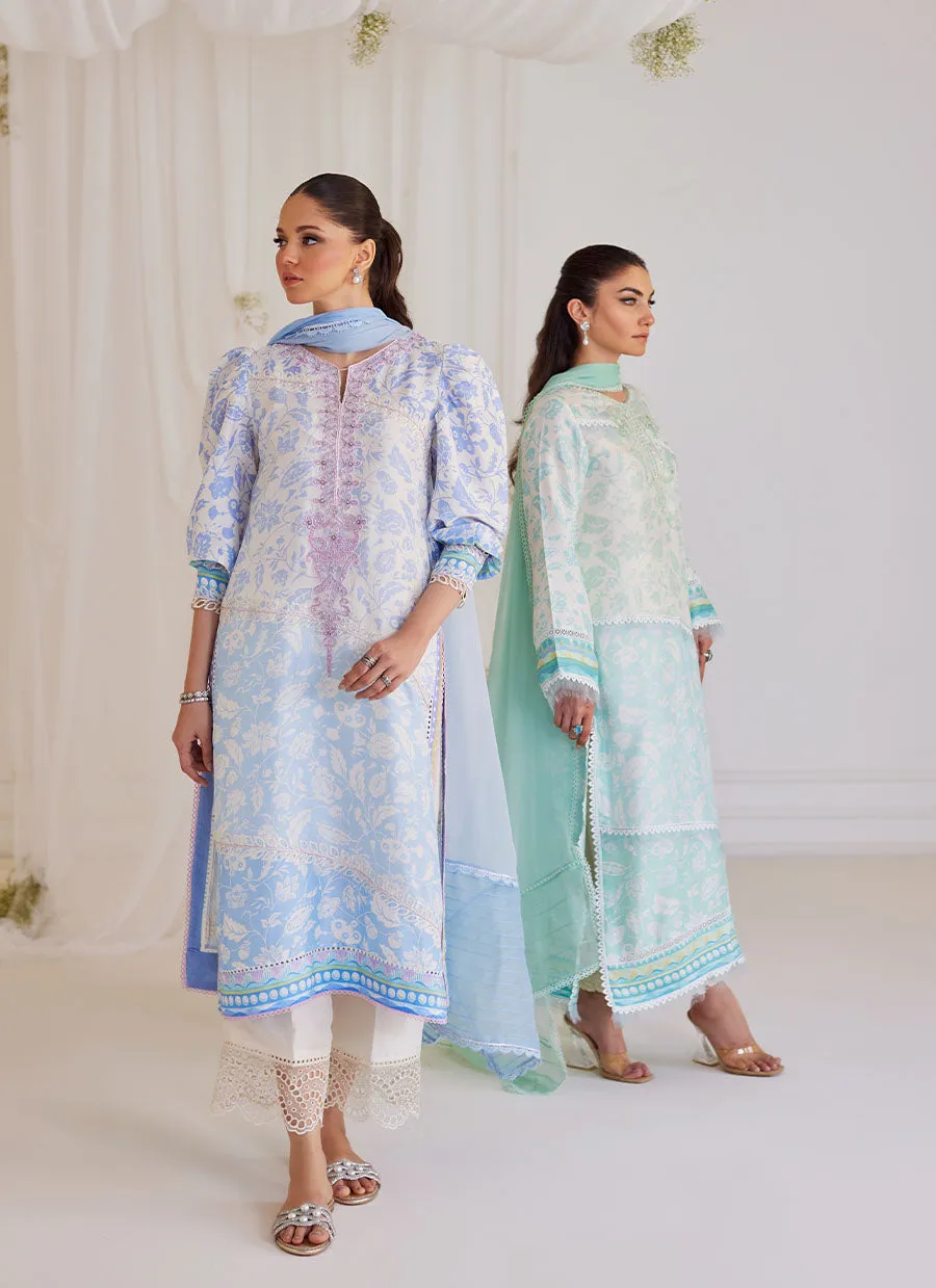 Aurelia Ice Blue Shirt And Dupatta