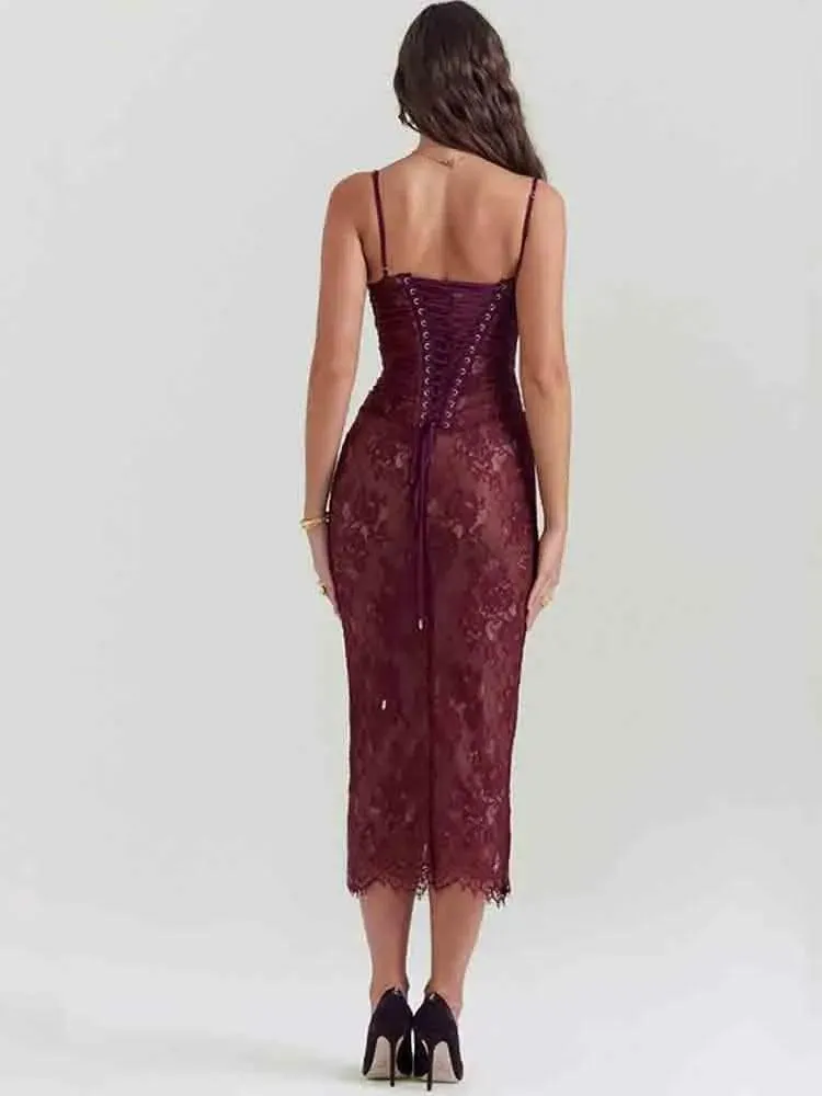 Avrilyaan Lace Bodycon Dress: Sophisticated Evening Wear