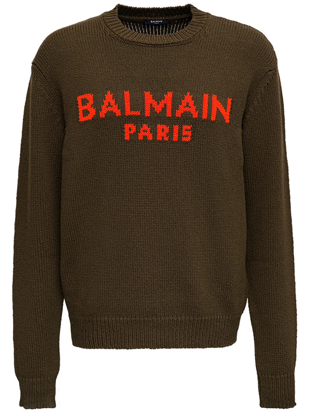 Balmain Logo Intarsia Knit Crewneck Jumper