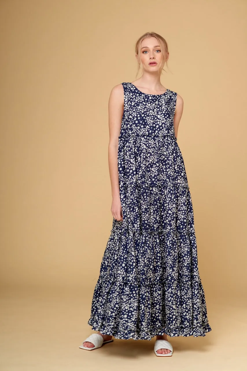 Belissima Dress in Navy Ditsy