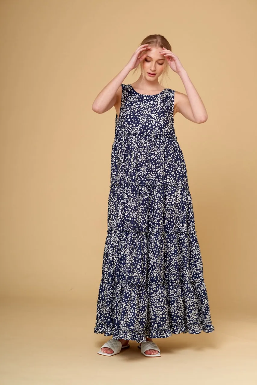 Belissima Dress in Navy Ditsy