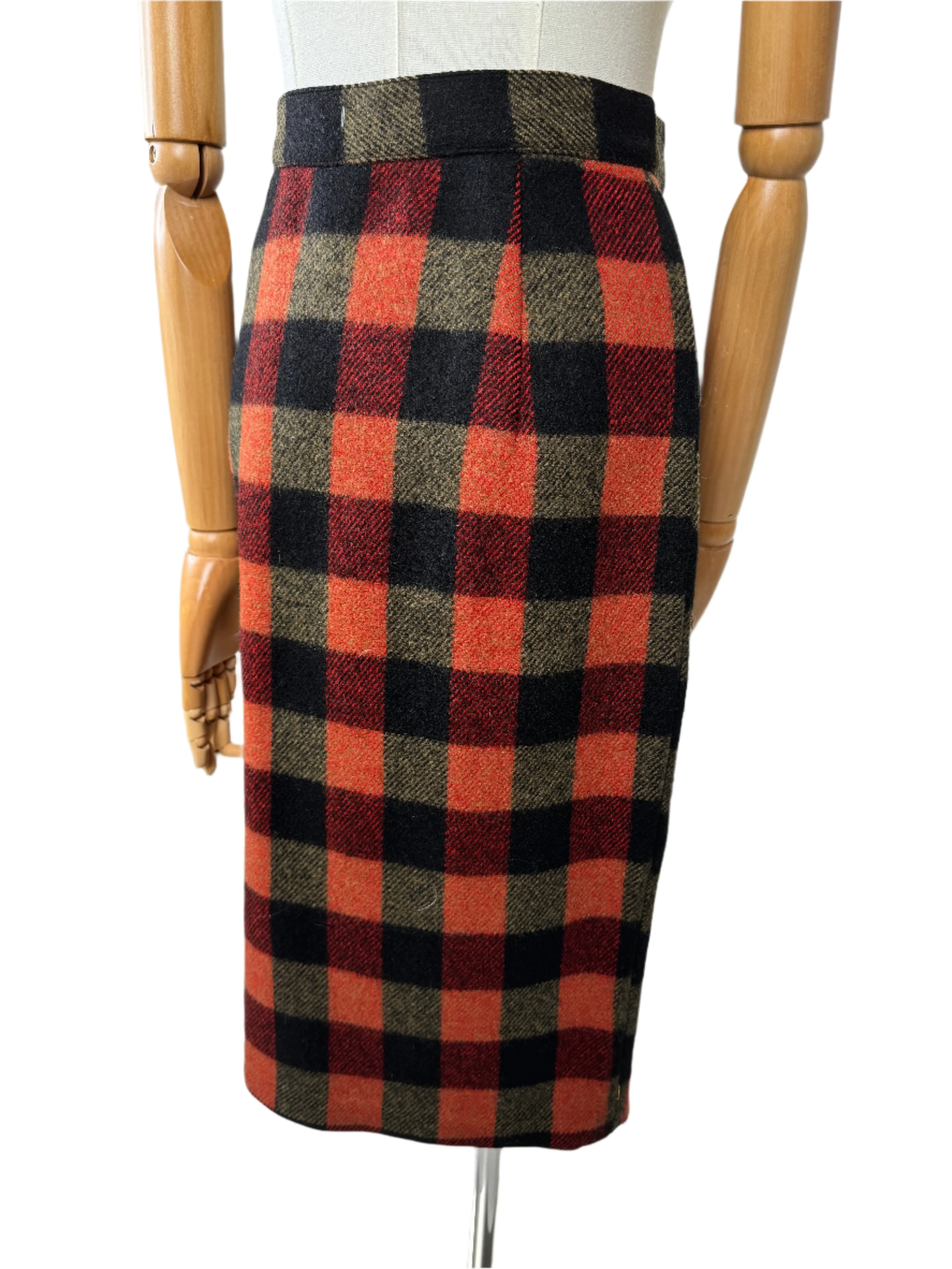 Bill Atkinson, Wool Gingham Pencil Skirt 1960s