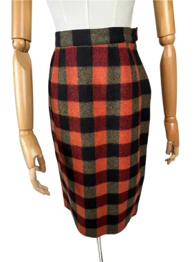 Bill Atkinson, Wool Gingham Pencil Skirt 1960s