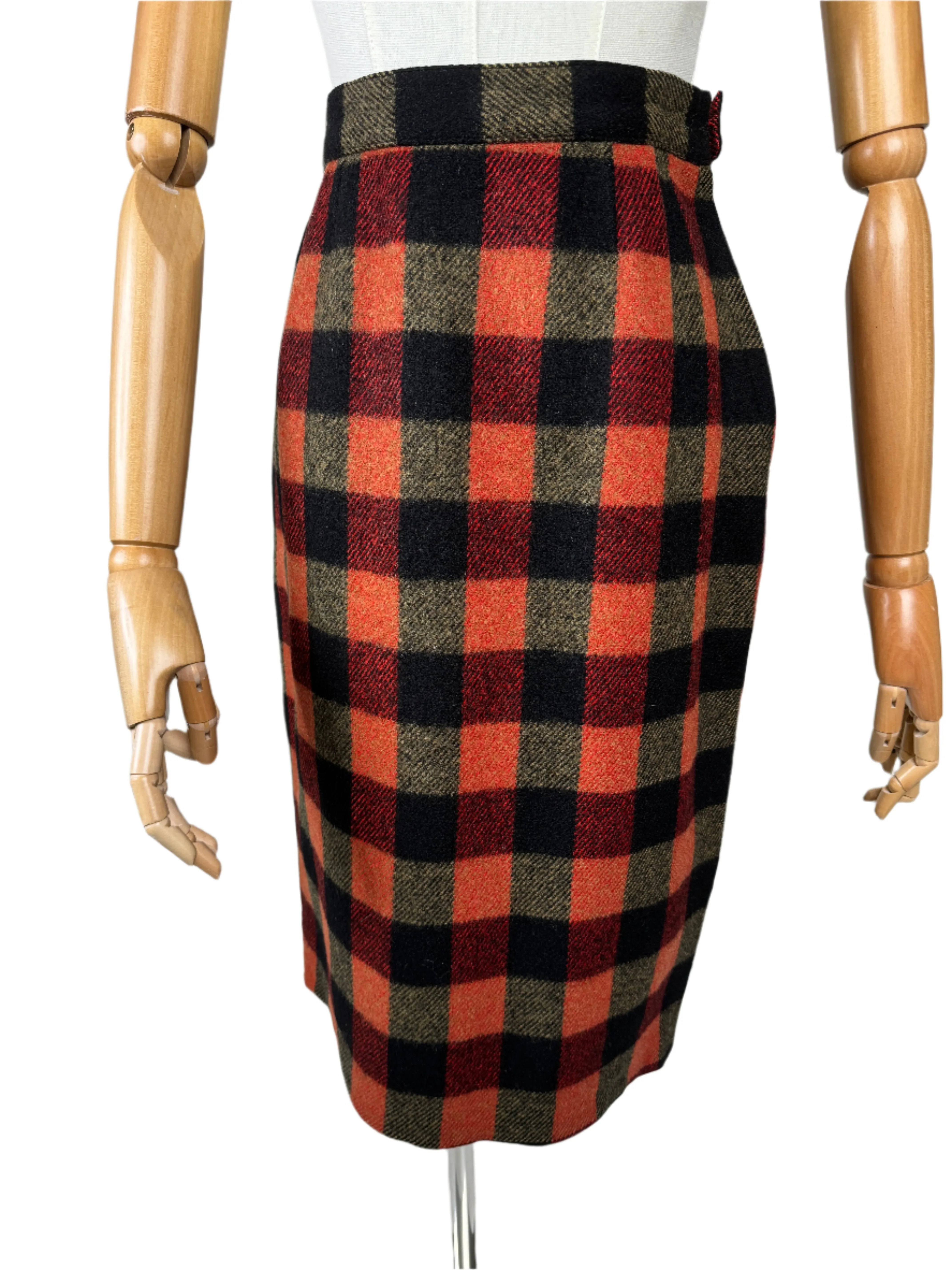 Bill Atkinson, Wool Gingham Pencil Skirt 1960s