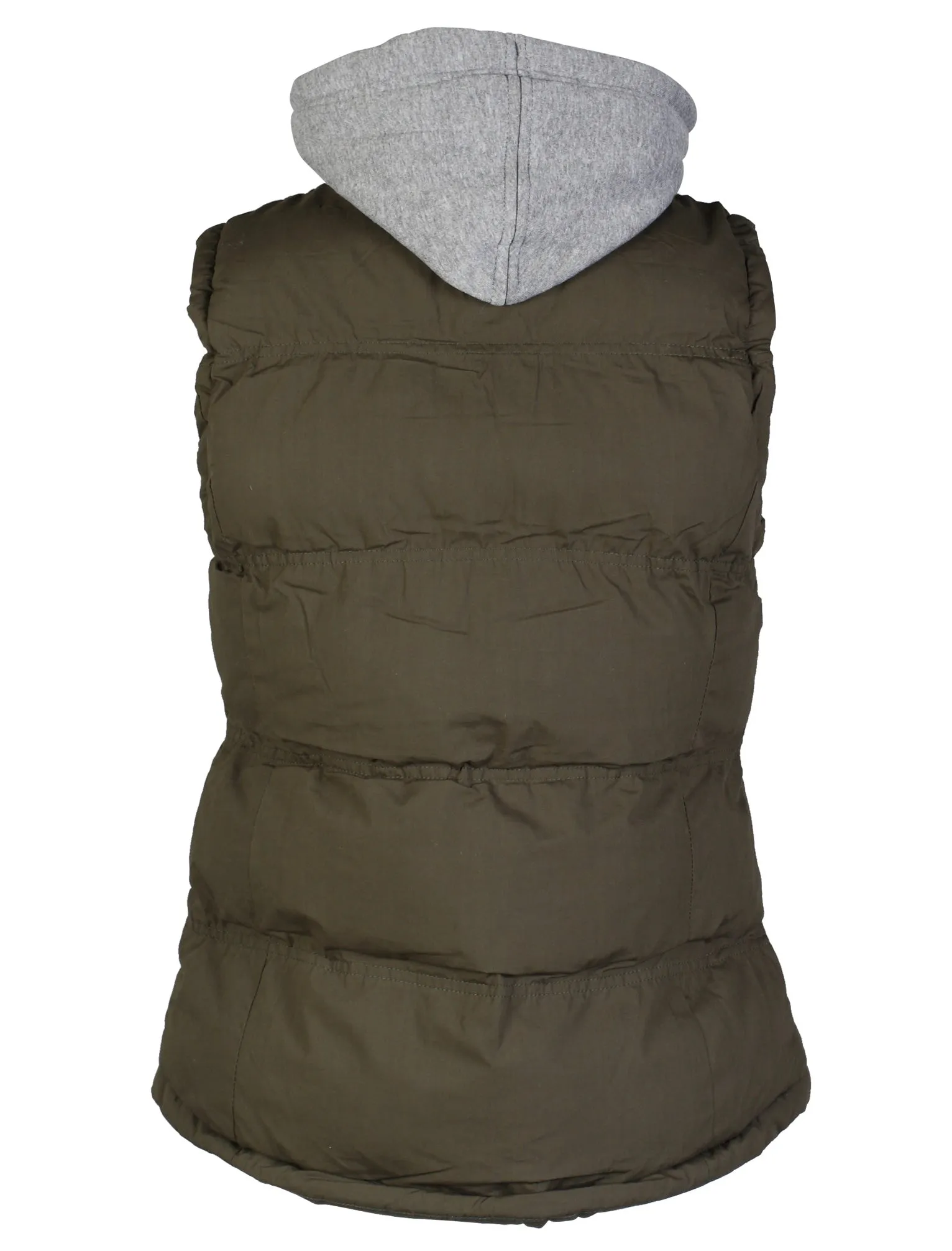 Brookdale Quilted Puffer Gilet with Hood in Green - Tokyo Laundry