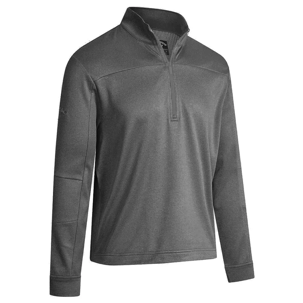 Callaway Pierced Waffle 1/4 Zip Pullover - Castlerock Heather