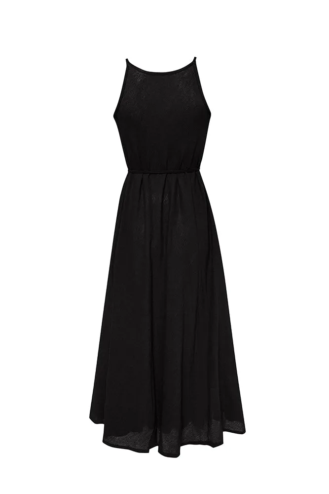 Callie Boho Cotton Maxi Dress Black