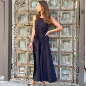 Callie Boho Cotton Maxi Dress Black