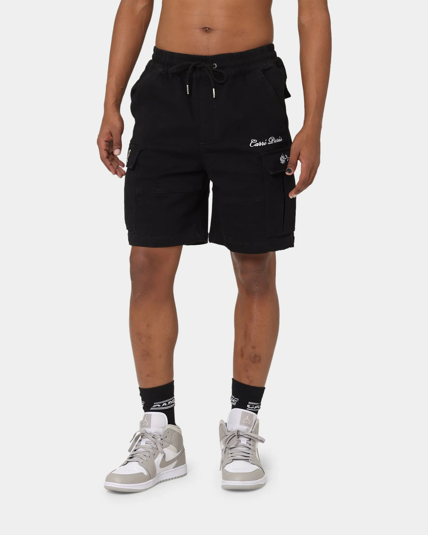 Carré Paris Denim Cargo Shorts Black