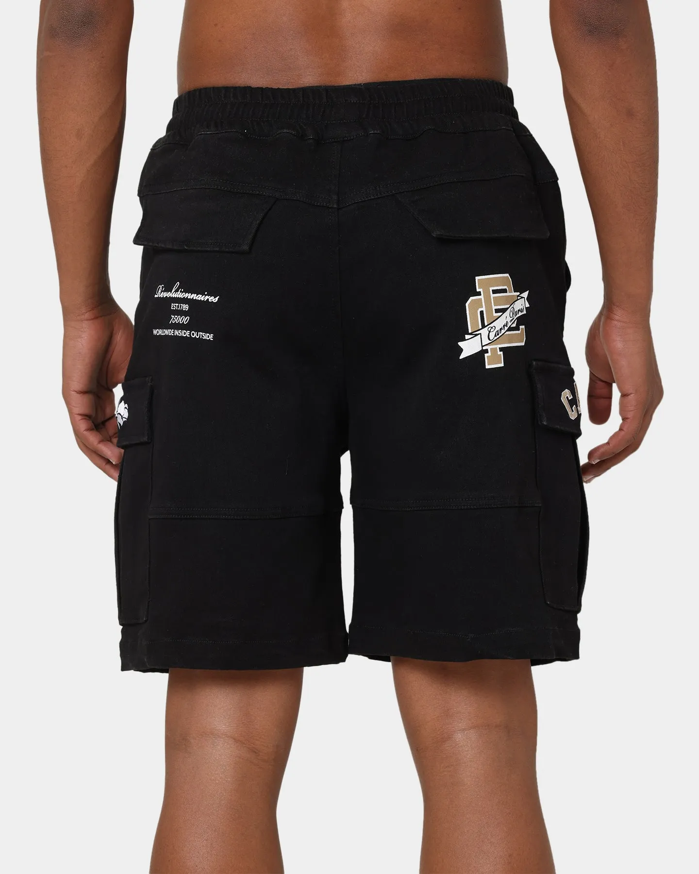 Carré Paris Denim Cargo Shorts Black