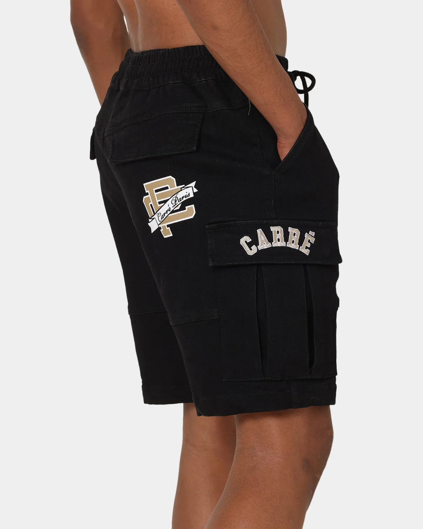 Carré Paris Denim Cargo Shorts Black