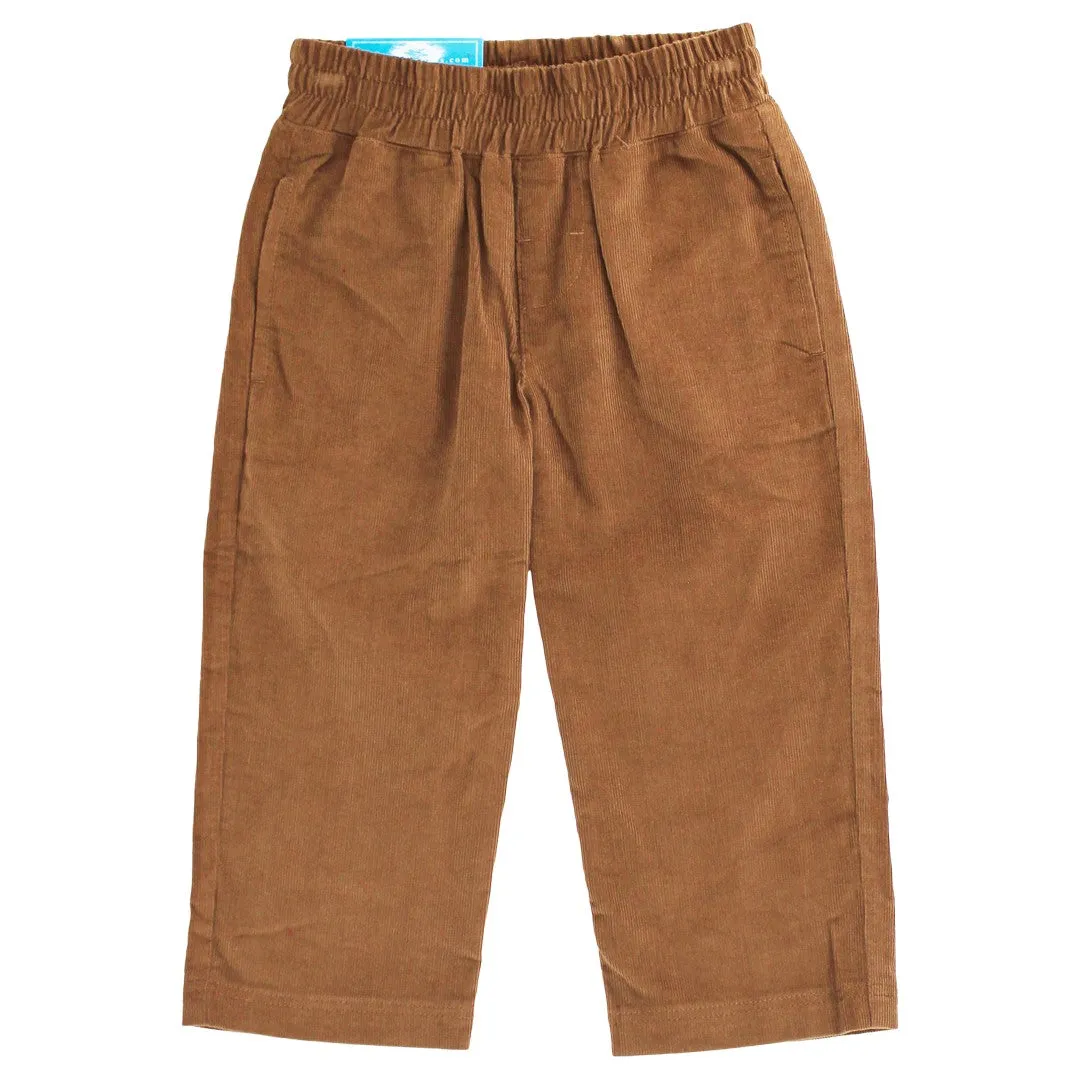 Charlie Pull On Pant- Brown Corduroy