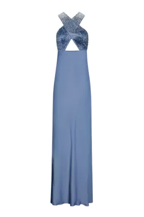 CHARLOTTE SLATE BLUE MAXI DRESS