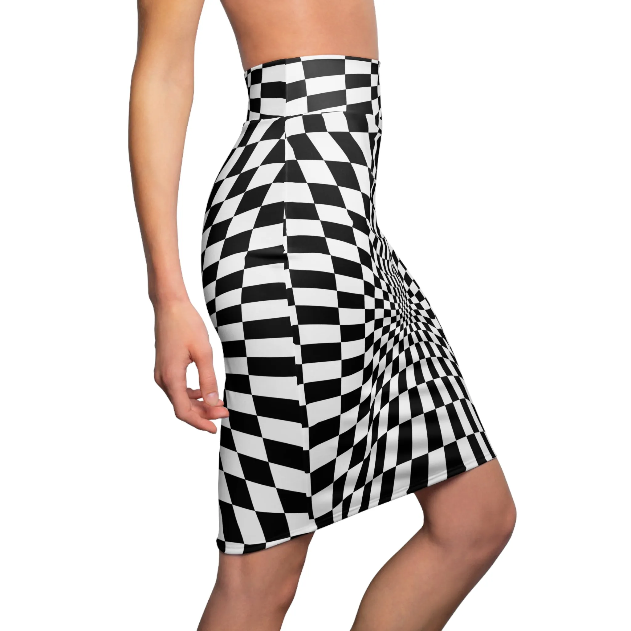 Checkerboard Pencil Skirt