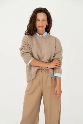 Claudia Beige Recycled Jumper