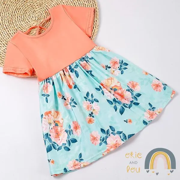 Coral Florals Dress