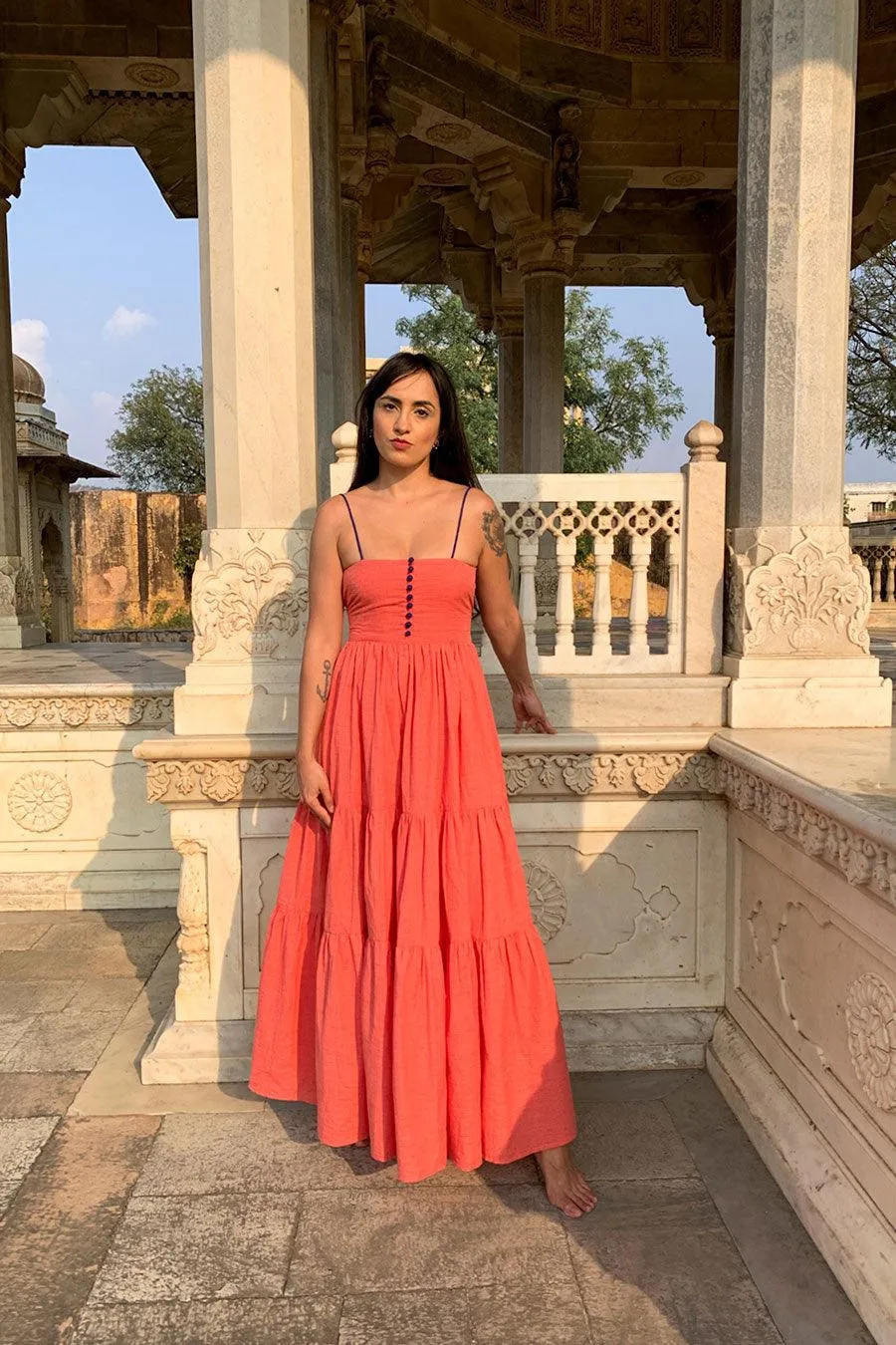 Coral Seville Maxi Dress