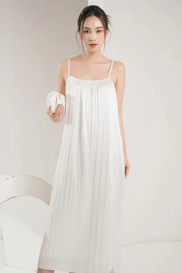 Cordelia Pleated Dress - White