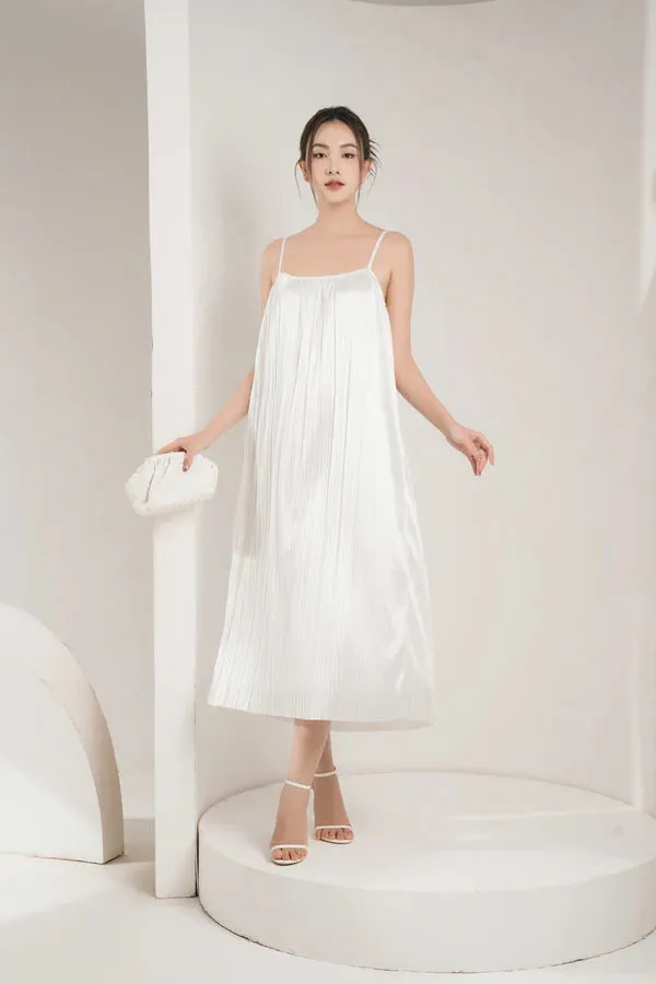 Cordelia Pleated Dress - White