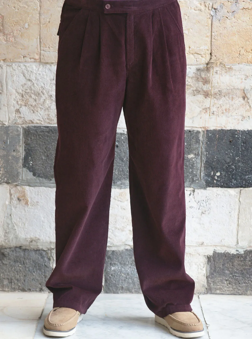 Corduroy Trousers with Pleats