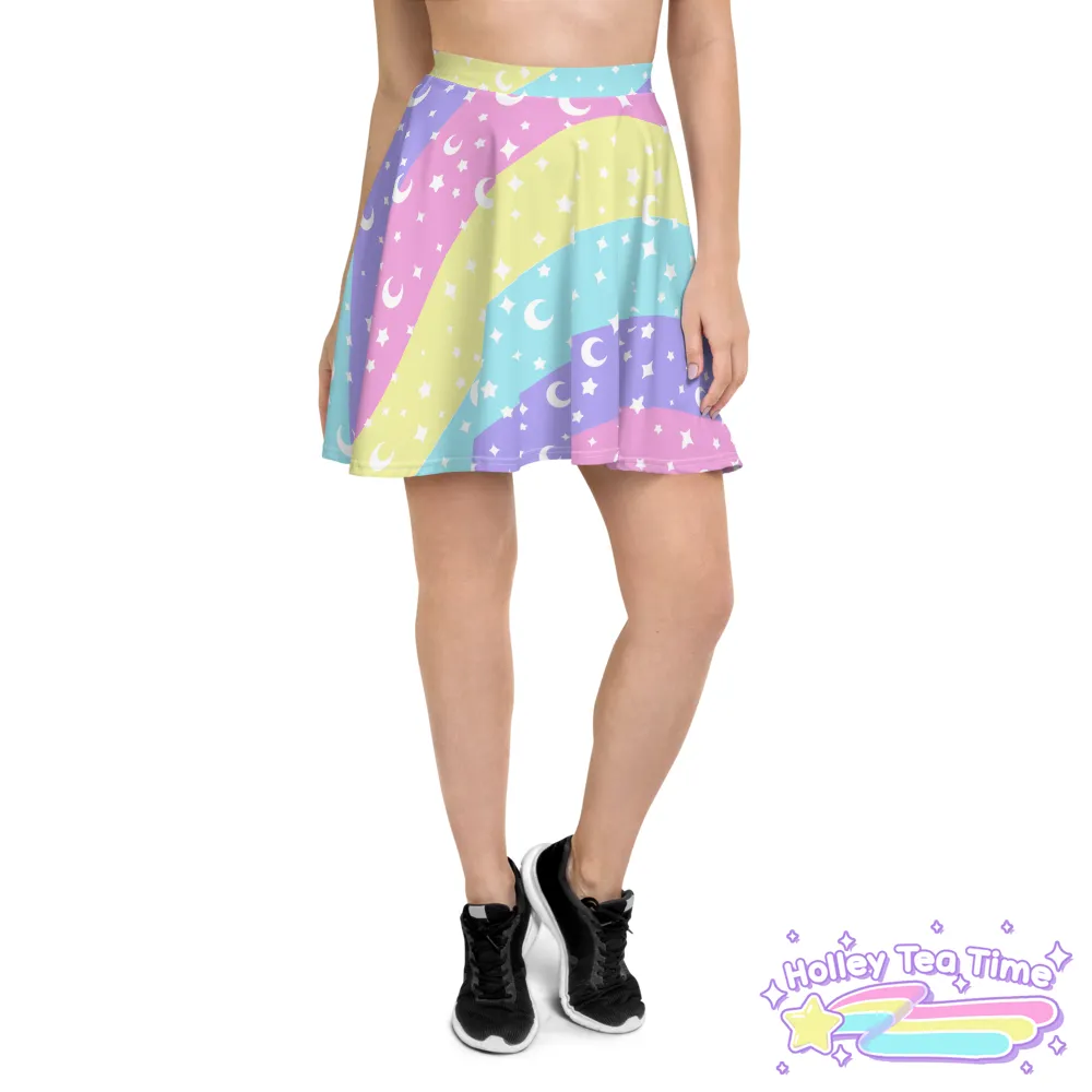 Cosmic Rainbow Skater Skirt