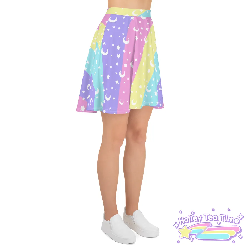 Cosmic Rainbow Skater Skirt