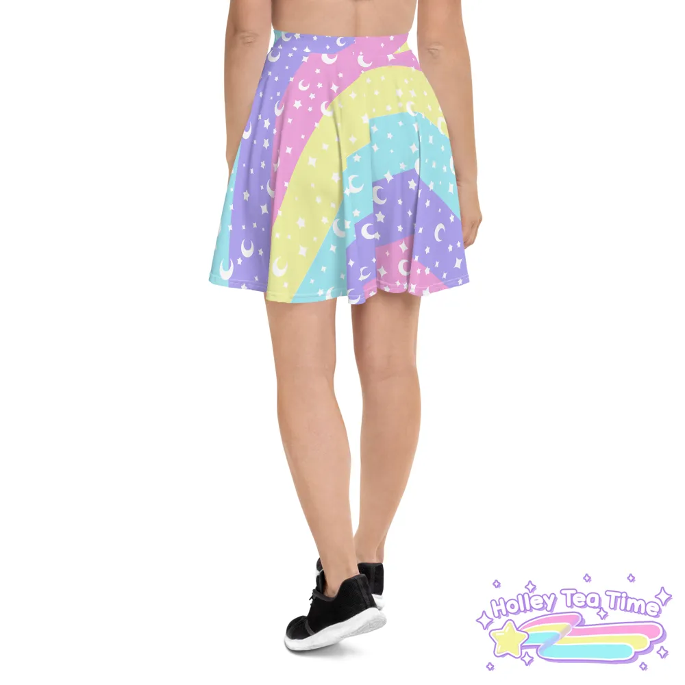 Cosmic Rainbow Skater Skirt