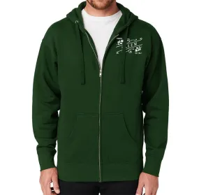 Cotton Heritage Unisex Premium 8.5 oz Fleece Flat Cord Zip Hoodie Printed with a Customizable WINTER & FALL SLANT COLLECTION Design