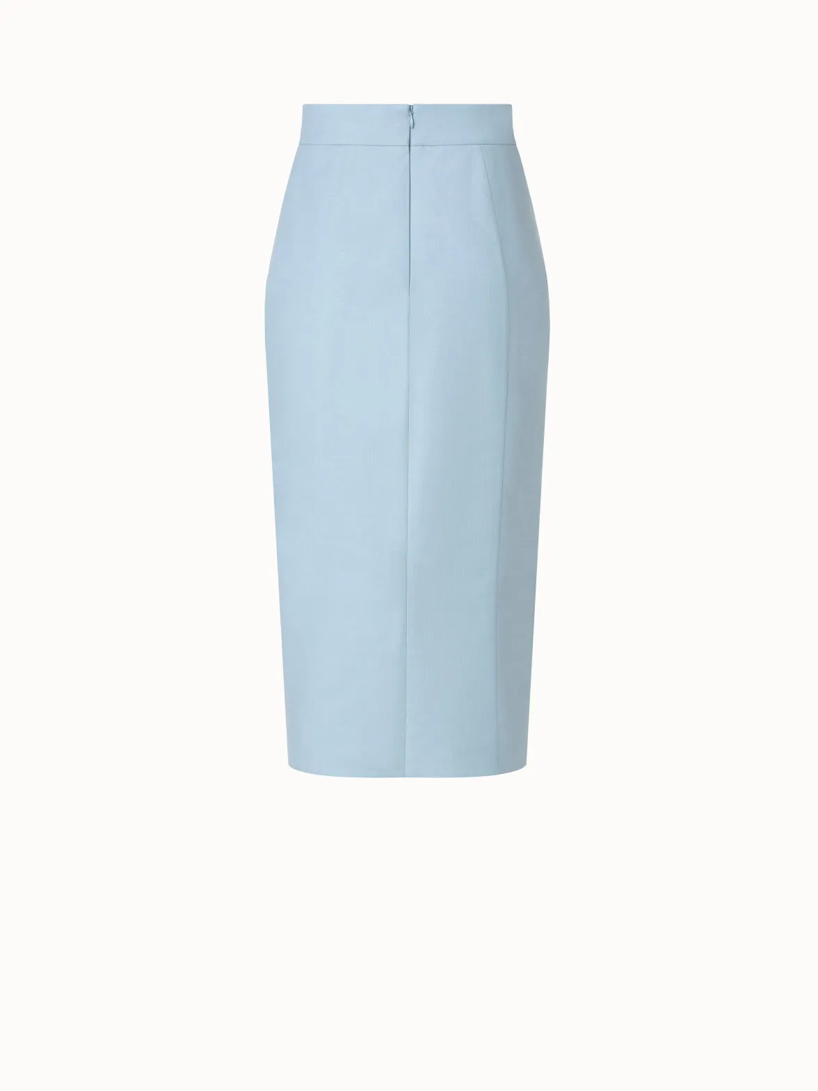 Cotton Silk Double-Face Pencil Skirt