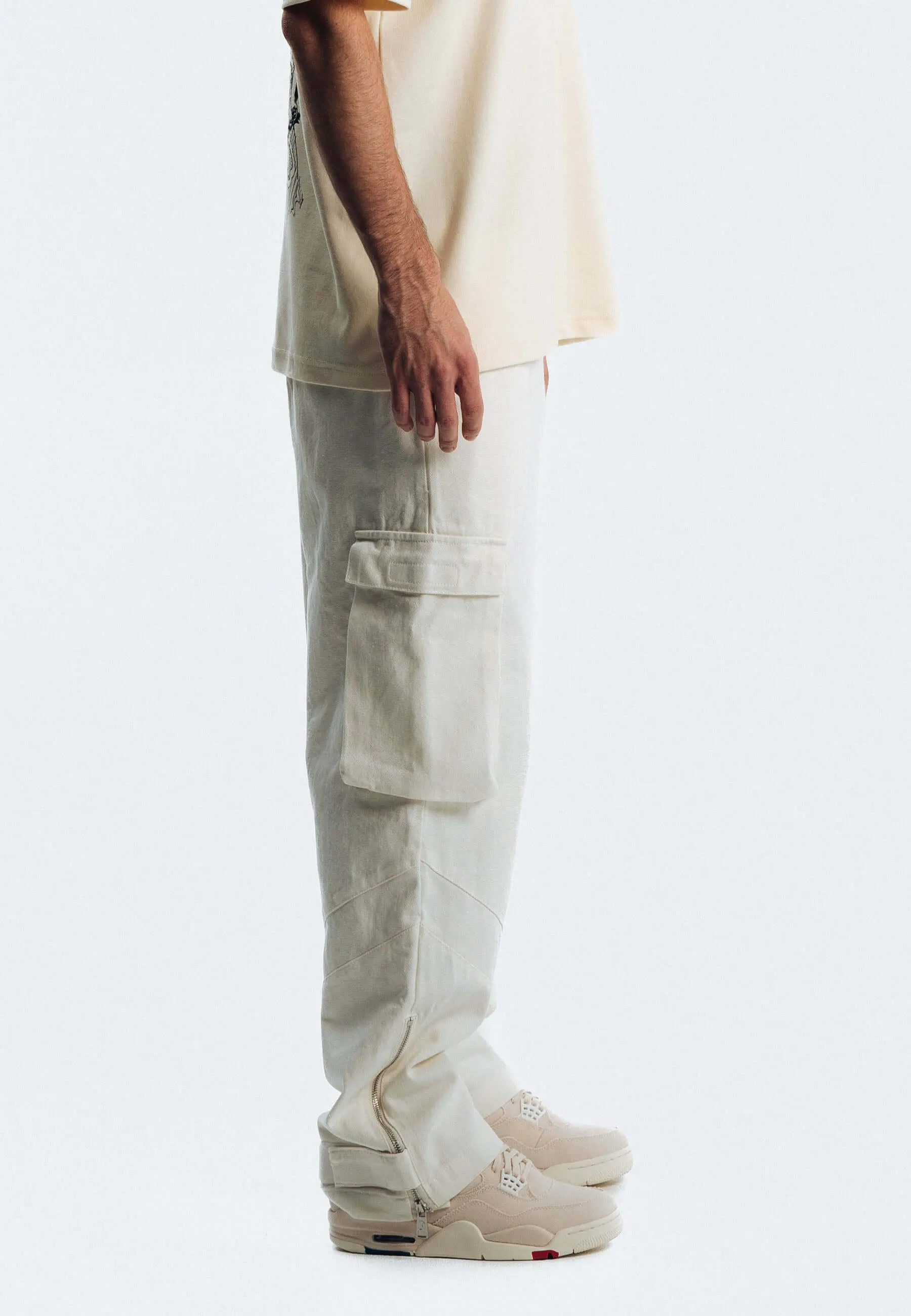 Cream White Cargos