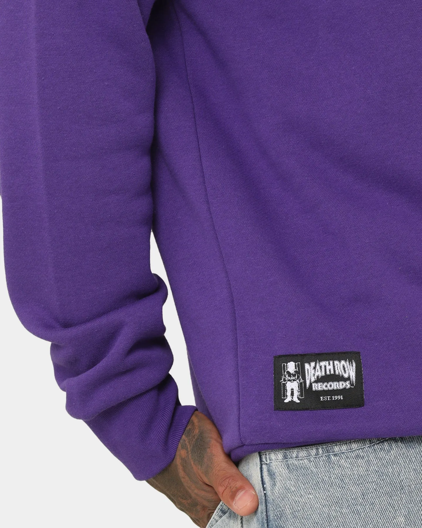 Deathrow Records Half Half Crewneck Purple/Yellow