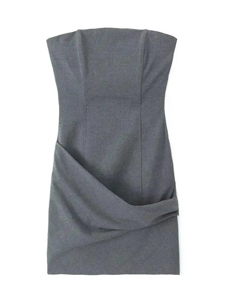 Elegant Pencil Long Dress: Sophisticated Bodycon Maxi in Gray