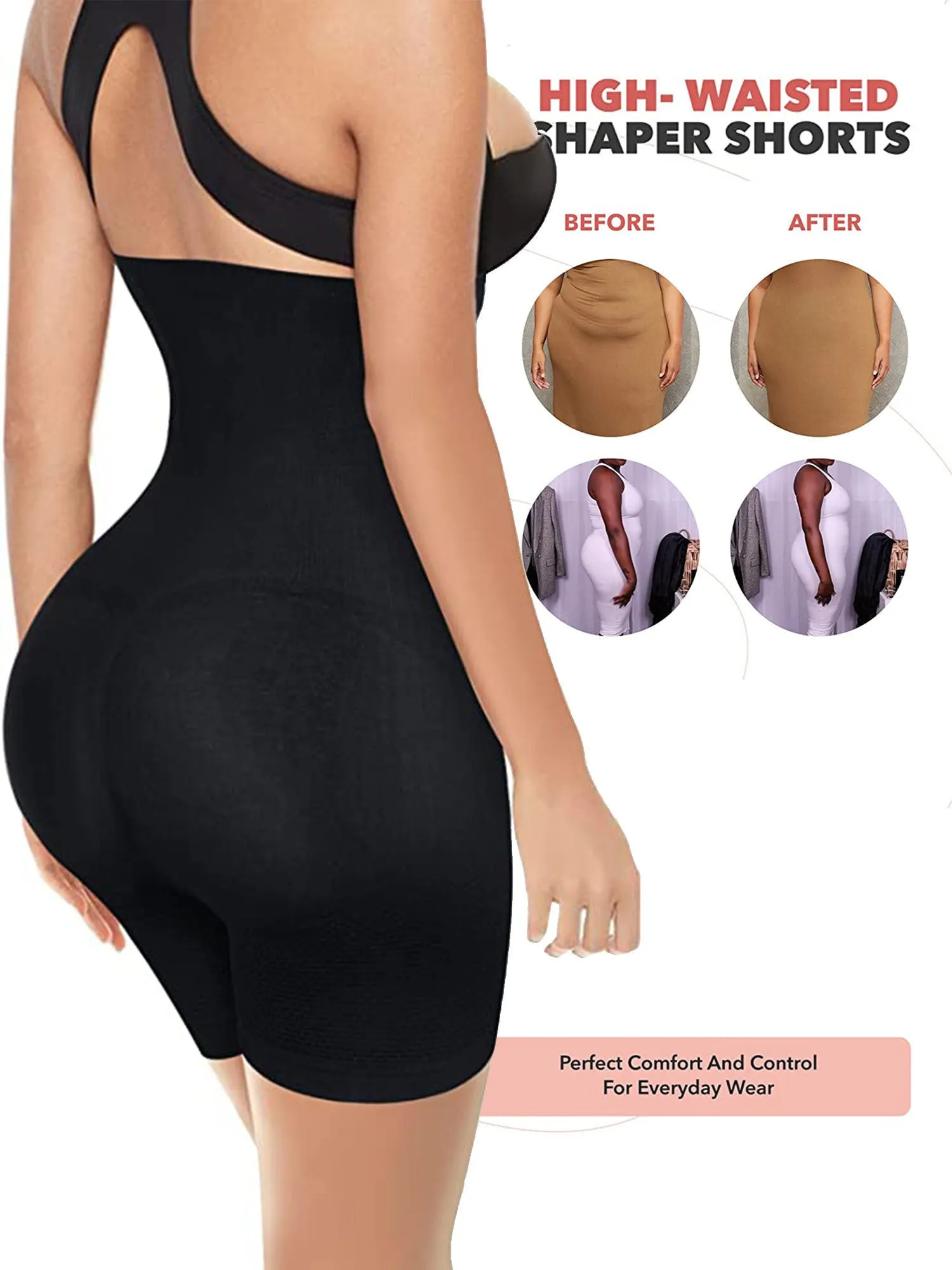 Flattering High Waist Compression Shorts for Womens Shapewear