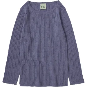 FUB Dusty Violet Pointelle T-Tee L/S