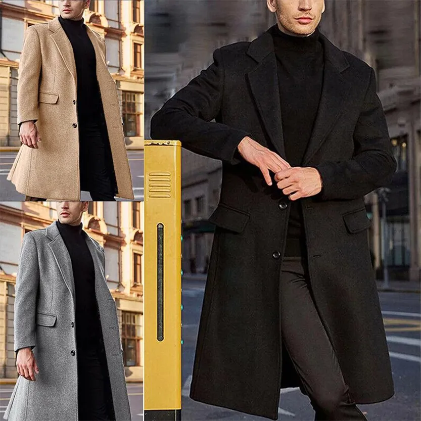 Funki Buys | Jackets | Men's Winter Woolen Topcoat Overcoat