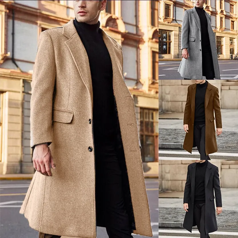 Funki Buys | Jackets | Men's Winter Woolen Topcoat Overcoat