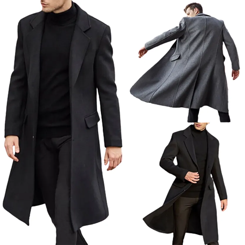 Funki Buys | Jackets | Men's Winter Woolen Topcoat Overcoat