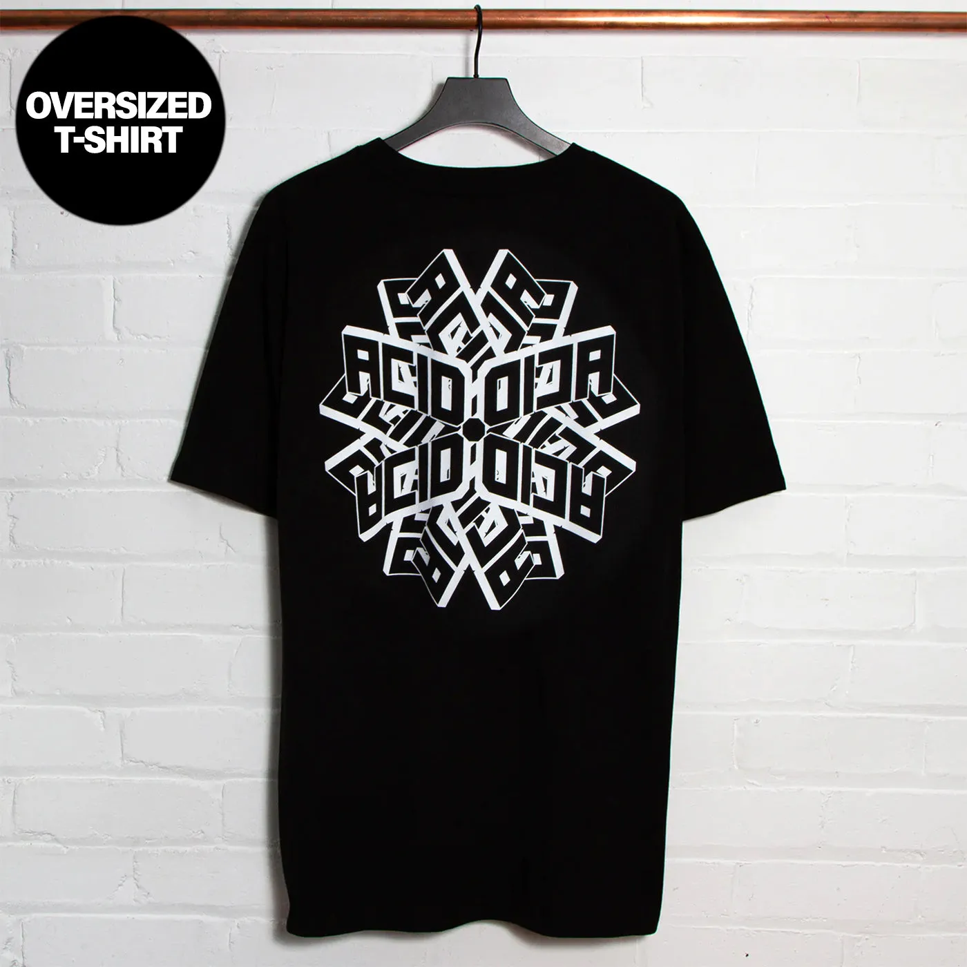 Geo Acid Back Print - Tshirt - Black