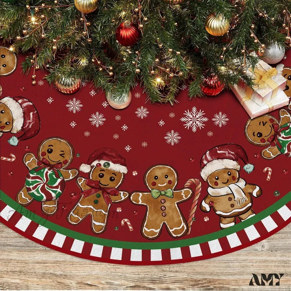 Gingerbread Man Pencil Tree Skirt - 36"