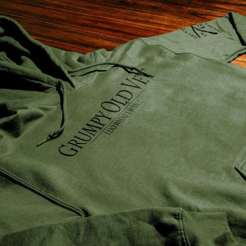 Grumpy Old Vet Hoodie - Military Green