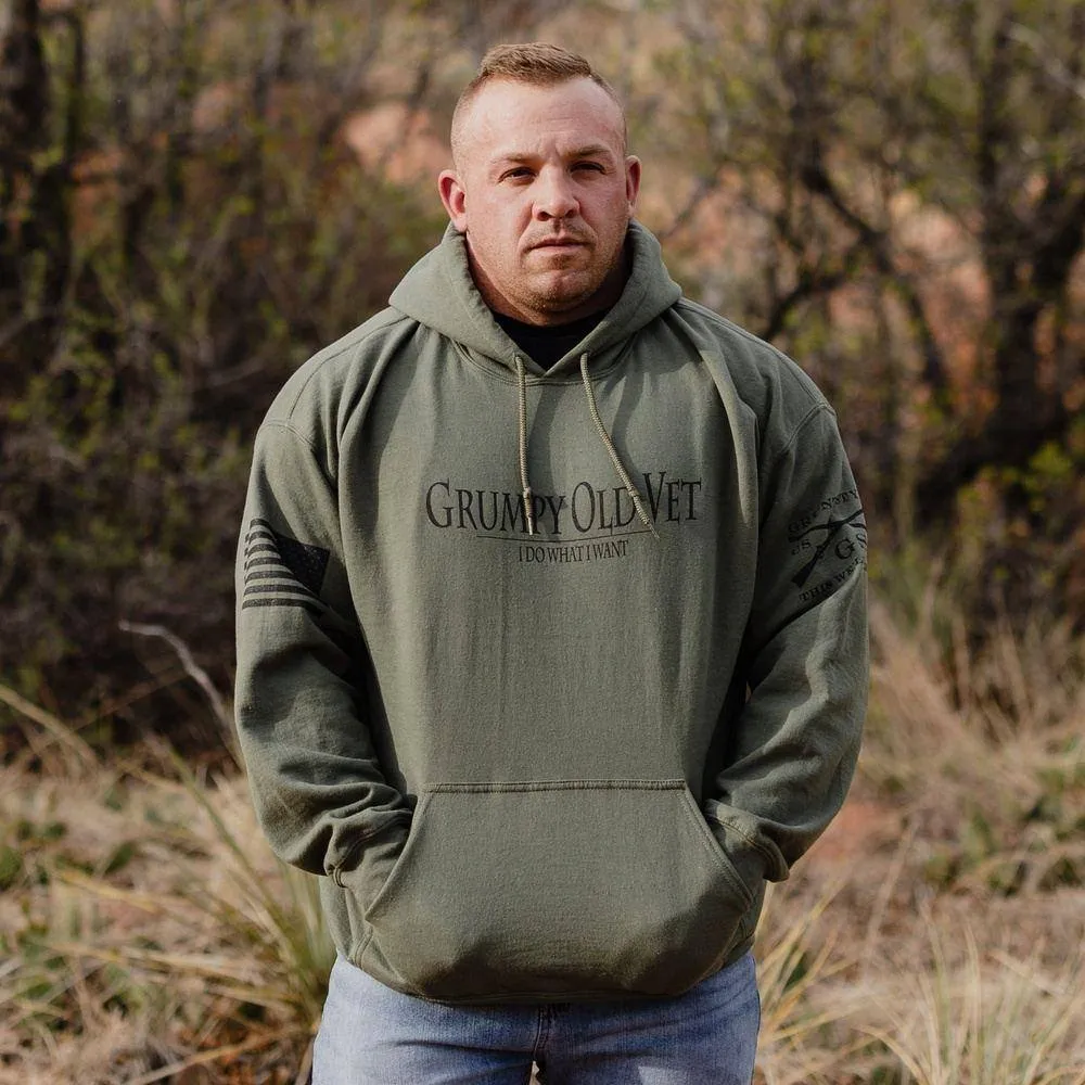 Grumpy Old Vet Hoodie - Military Green