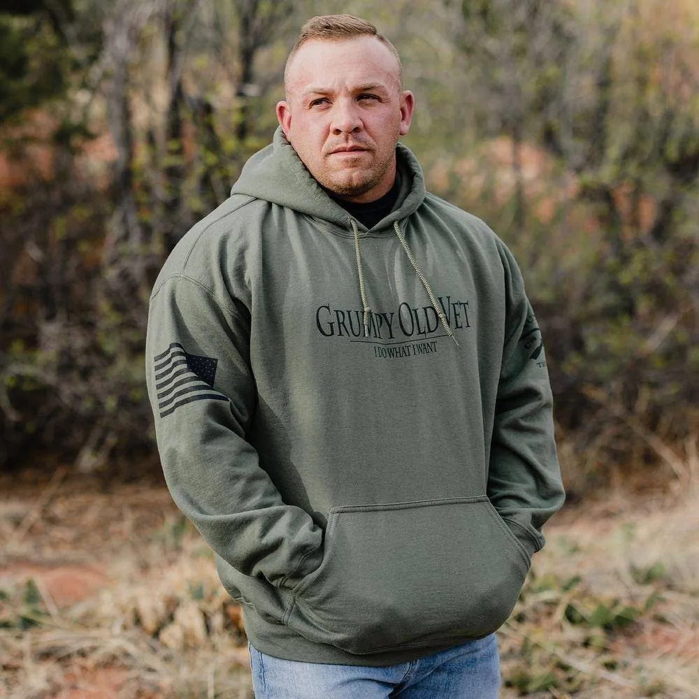 Grumpy Old Vet Hoodie - Military Green